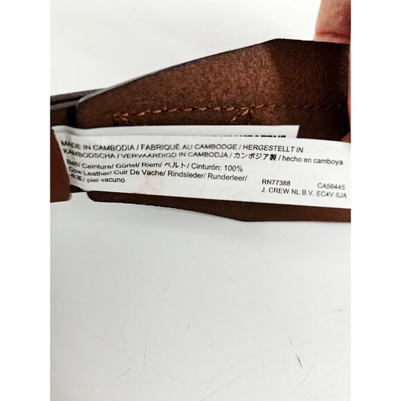 J. Crew Wide Leather Belt with Brass Buckle in
Cognac Brown Leather Size S / M - Picture 6 of 11